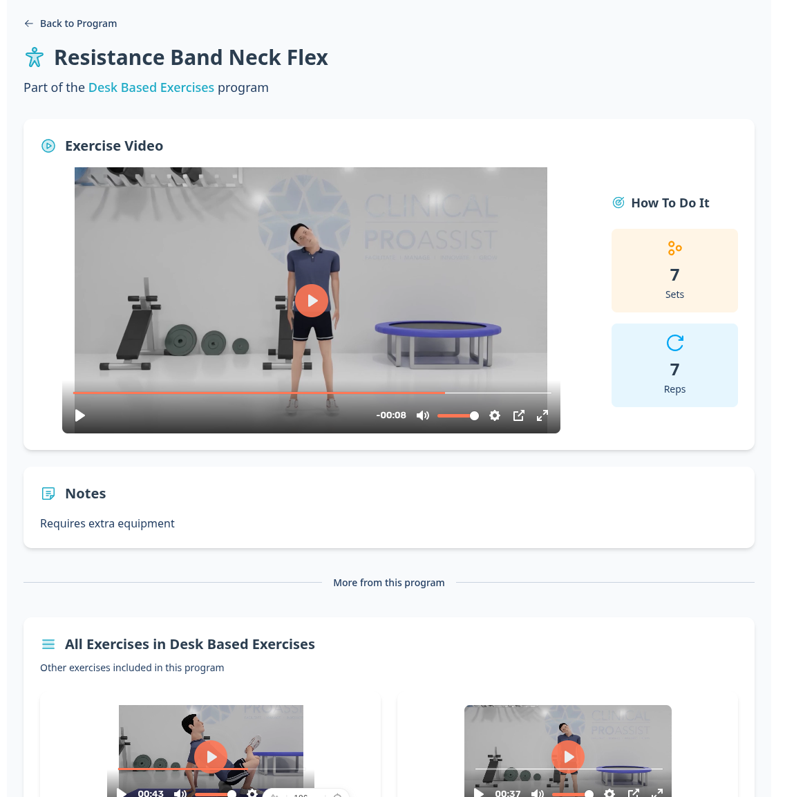 Exercise Programs Screenshot