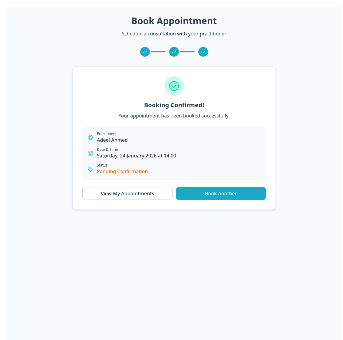 Online Physio Support Screenshot